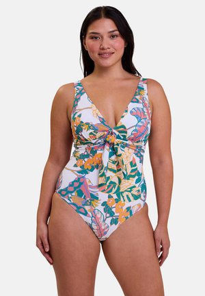 FIDJI - Maillot de bain - imprimé exotique blanc