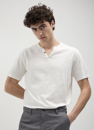 SERAFINO TINTA UNITA - T-shirt basic - bianco