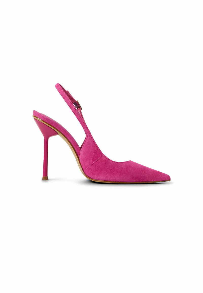 Escarpin Talon Haut Faux Daim Rouge - Taille 35, Style Années 50 Cône