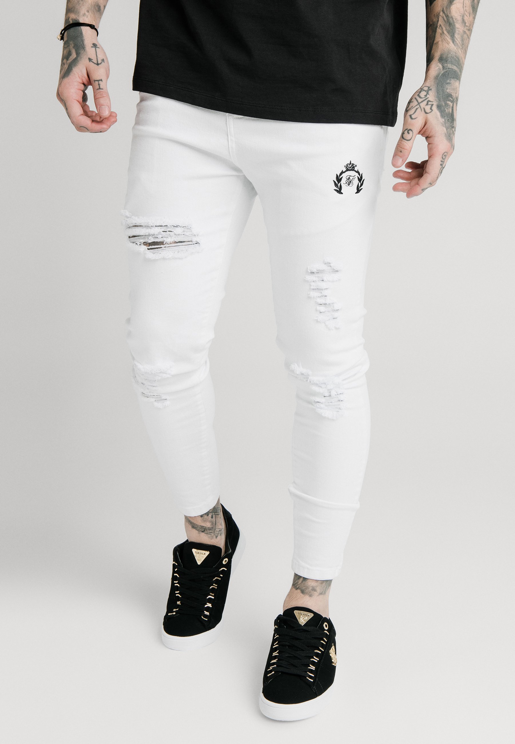 siksilk white jeans