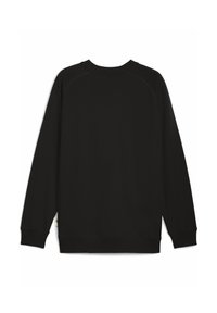 Sort sweatshirt med lange ærmer, ribbede manchetter og kant, samt en rund halsudskæring. Glat tekstur uden synlige mønstre eller accenter.