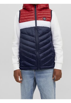 JJEHERO BODYWARMER HOOD - Bodywarmer - navy blazer/blocking