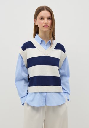 CLOSED GILET WITH STRIPES - Maglione - white blue