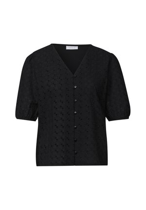 Street One Studio, KURZARM JACKE MIT EMBROIDERY-FRONT - Hemd - black