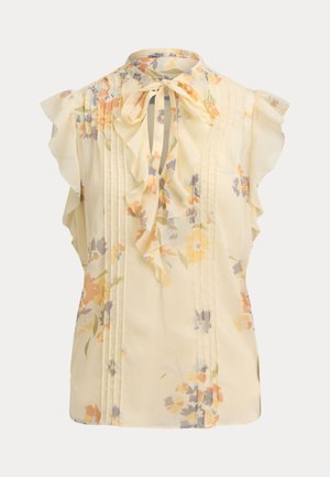 Lauren Ralph Lauren, FLORAL PINTUCKED TIE-NECK BLOUSE - Bluse - cream multi