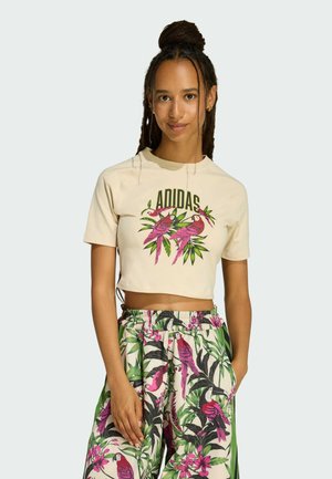 GRAPHIC CROPPED - T-shirts print - crystal linen   bold pink