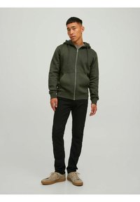 Jack & Jones JJESTAR BASIC HOOD - Felpa con zip - rosin