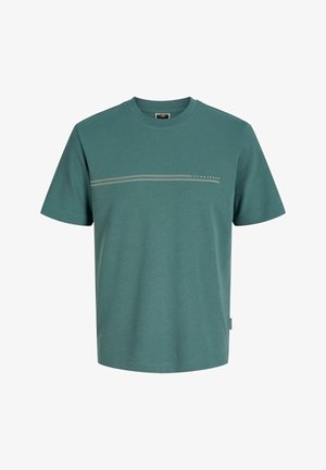 Jack & Jones, JCOFUSION CHEST BRAND TEE SS CREW SN - T-shirt print - north atlantic