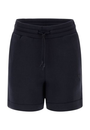 Donkerblauwe shorts met een trekkoord in de taille, zijzakken, een soepel katoenmixstof en een subtiel logo aan de voorkant.