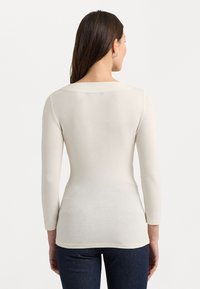Lauren Ralph Lauren SURPLICE JERSEY TOP - Tops ar garām piedurknēm - mascarpone cream