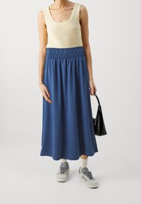 ONLY Falda plisada - blue denim