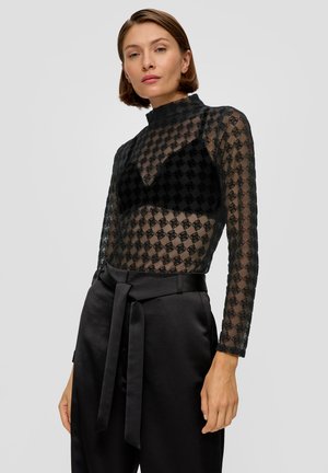 s.Oliver BLACK LABEL LONGSLEEVE MIT ALLOVER-PRINT - Bluse - schwarz