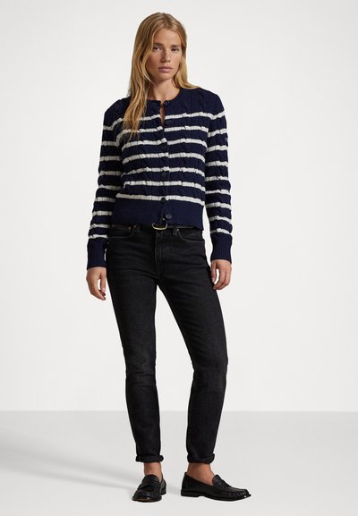 Polo Ralph Lauren LONG SLEEVE - Kardigán - hunter navy/authentic cream