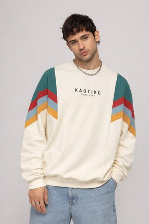 Kaotiko CREW SEATTLE UNISEX - Sweatshirt - ivory/heura/tile/steel