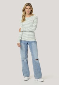 Kaffe LIDDY - Langarmshirt - chalk granite green pink heart