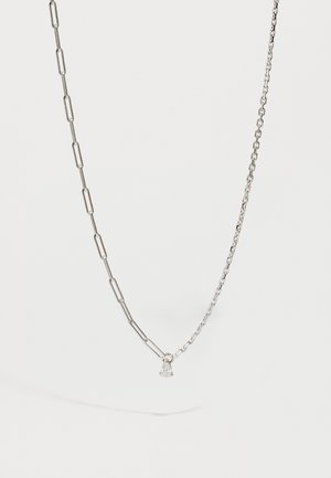 COLLIER SOLITAIRE UNISEX - Necklace - white gold-coloured