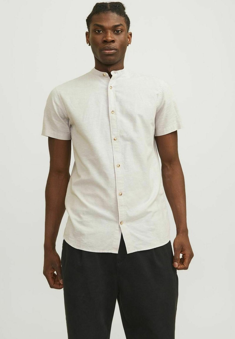 Jack & Jones Originals - Polo in maglia bianca con colletto con rever