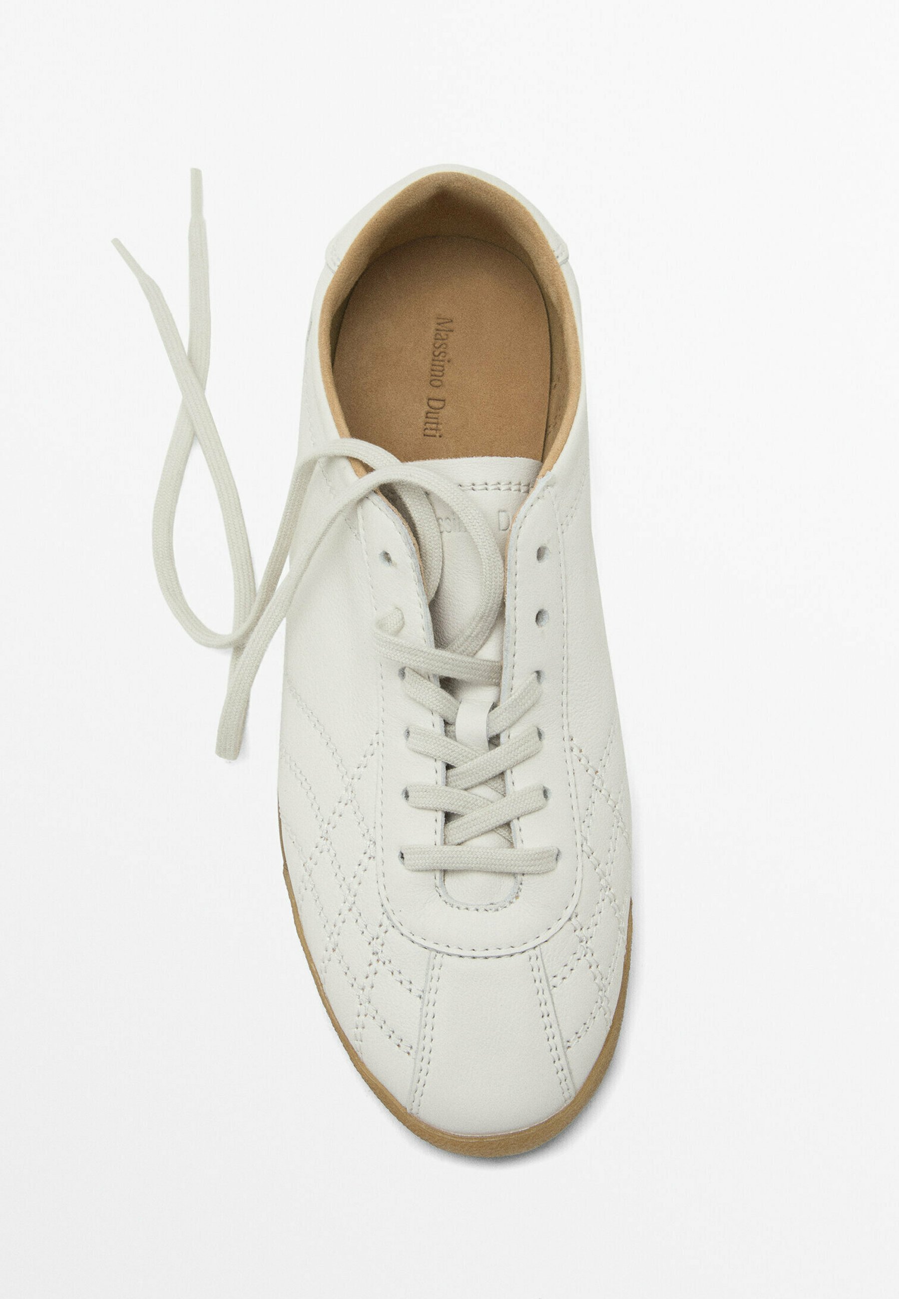 ☆日本未入荷*Massimo Dutti*本革スティッチスニーカー/WHITE☆ 新品 massimo dutti ホワイト レザー スニーカー 日本未発売