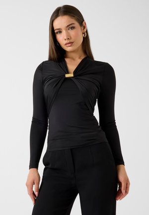 Guess, MARCIANO DRAPIERTES TOP - T-shirt à manches longues - schwarz