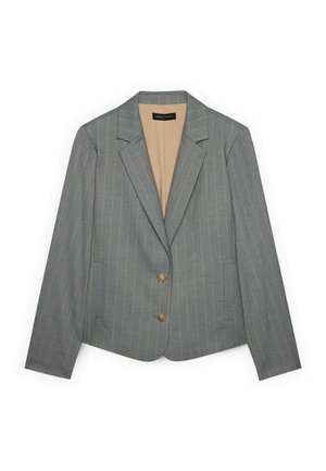 Fiorella Rubino, BLAZER GESSATO CON BOTTONI DORATI - Blazer - grigio