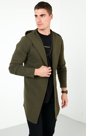 HOODED - Cardigan - khaki