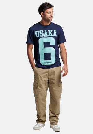 KURZARM MIT PRINT - T-shirt con stampa - dunkelblau