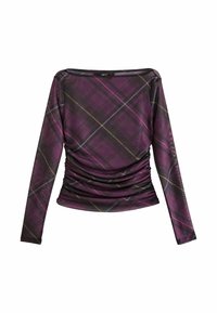 Next LONG SLEEVE RUCHED  - Tops ar garām piedurknēm - purple tartan print