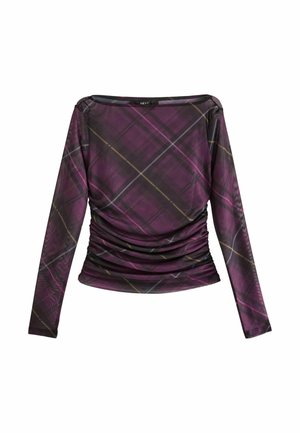 LONG SLEEVE RUCHED  - Langærmet T-shirt - purple tartan print