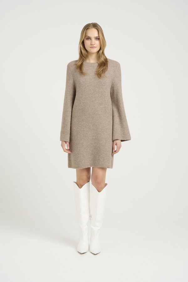ALPHA - Jumper dress - warm sand melange4