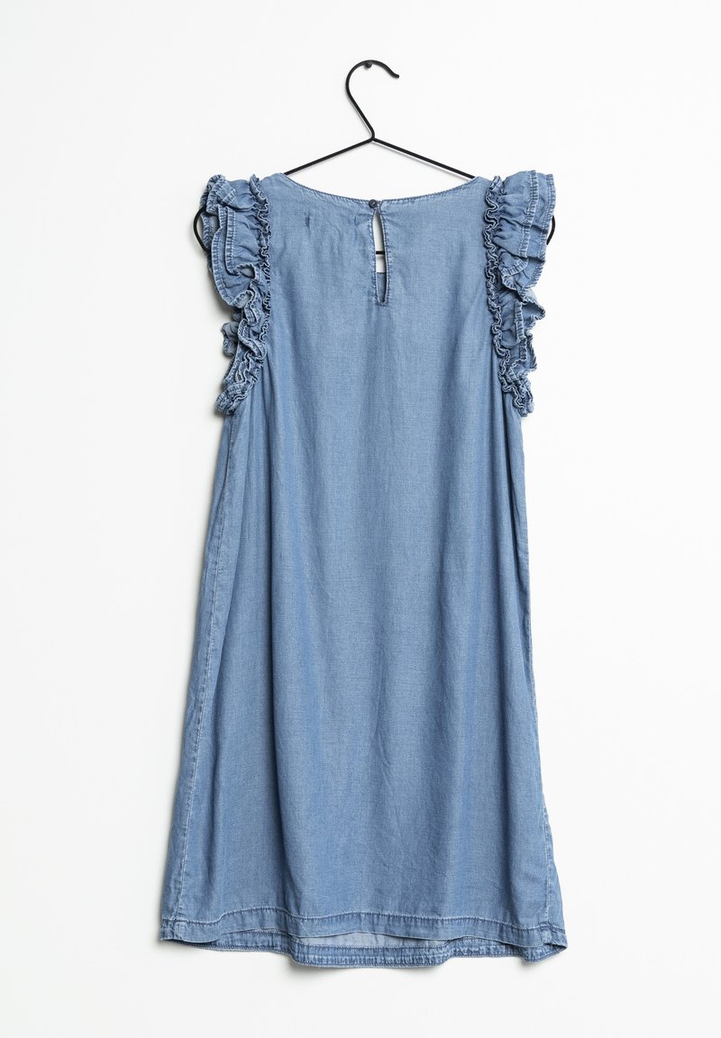 mango soft denim dress Mango draped one shoulder denim look midaxi dress with side slit in blue