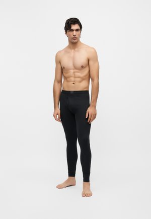 Pier One by Zalando, LONG JOHNS WITH CONTRAST ELASTIC 3 PACK - Caleçon long - black/white/grey