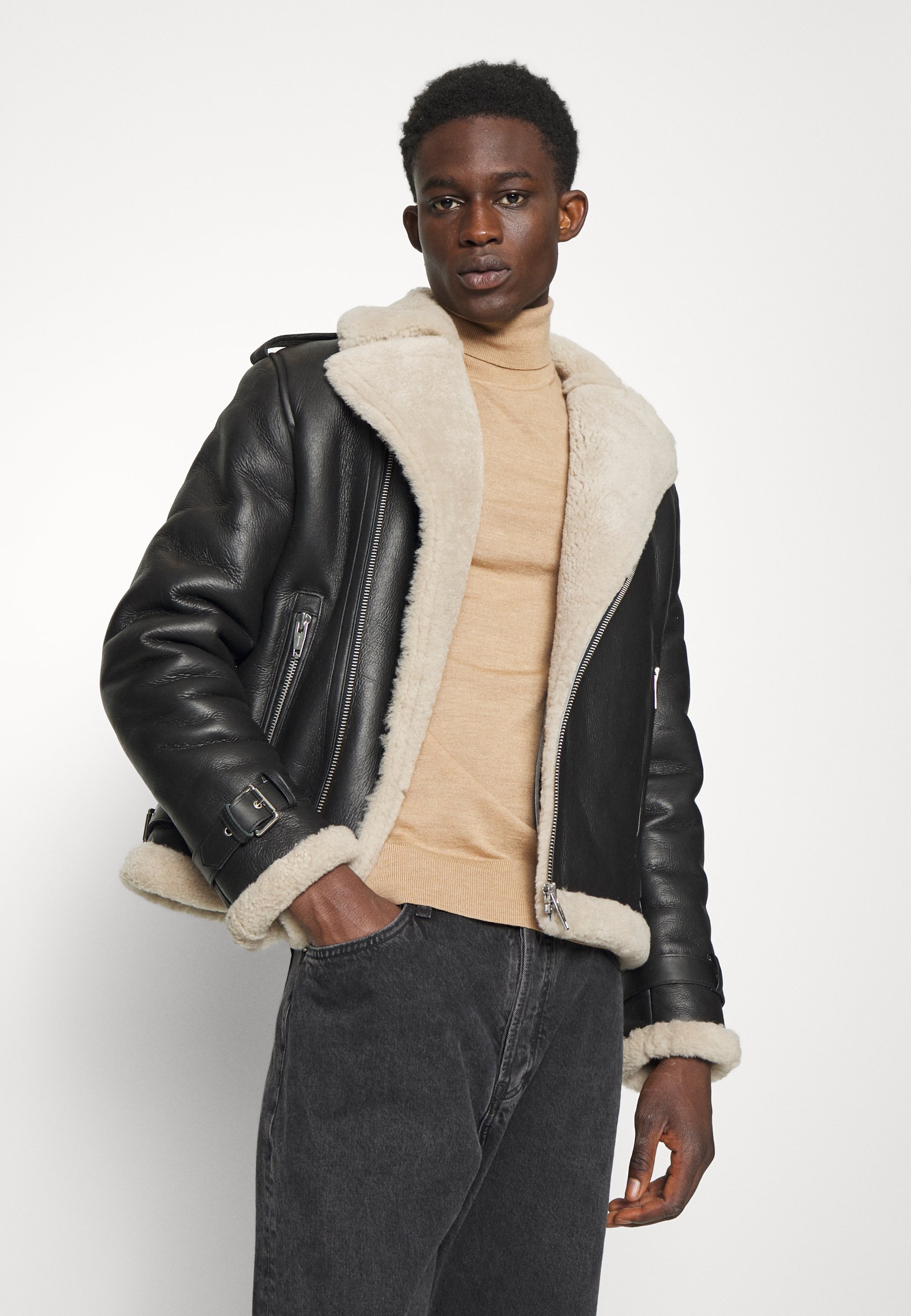 Kooples JACKET - Leather jacket - black 