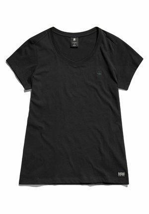 EYBEN SLIM V-NECK - T-Shirt basic - dk black