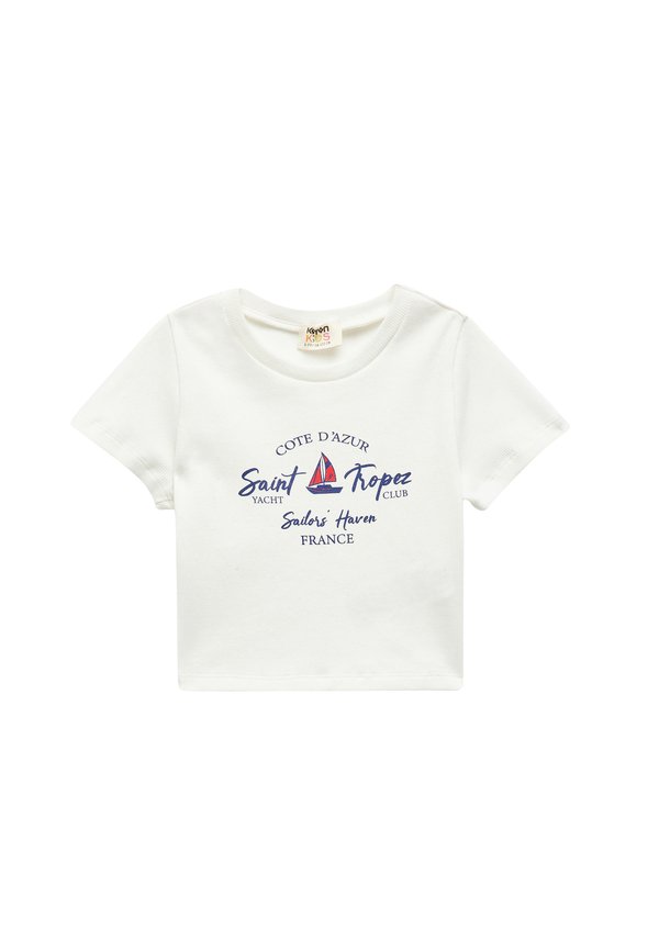 CROP - T-Shirt print - beige