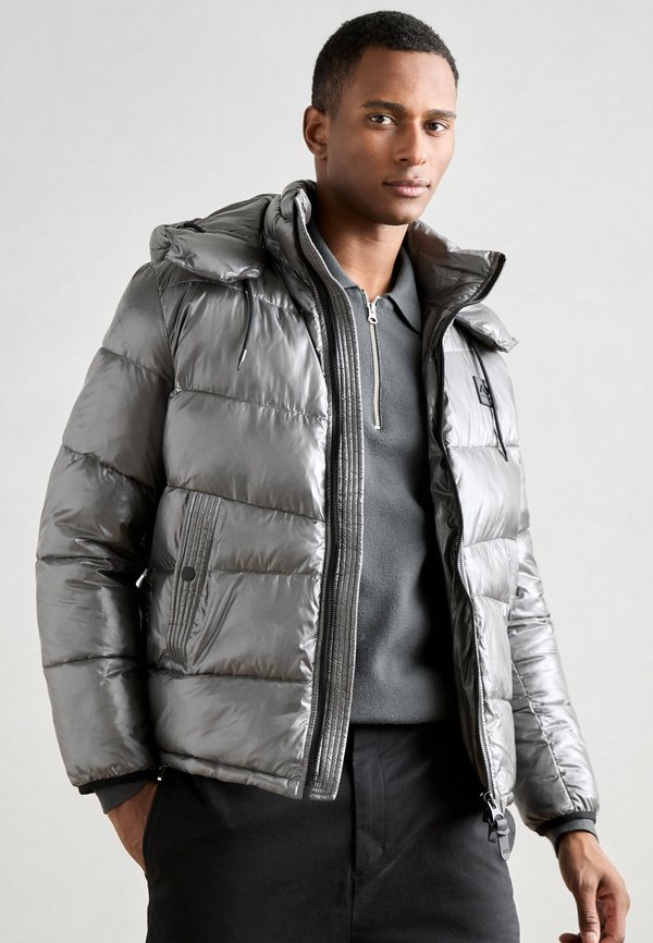 REGULAR FIT WITH METAL LOGO ON RUBBER PATCH - Winter jacket - anthracite