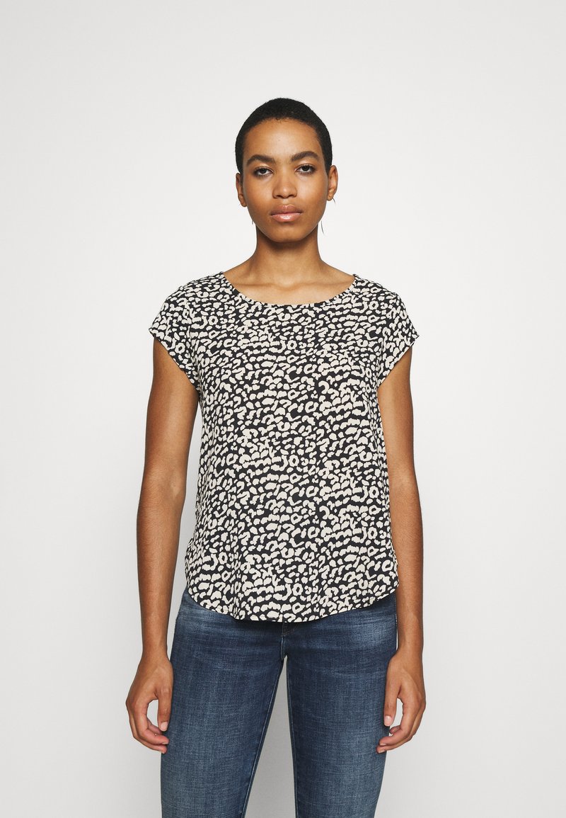 ONLY ONLVIC AOP  - T-shirt estampada - black/eggnog