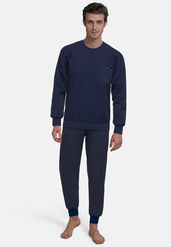 SET - Nachtwäsche Set - blau dunkel allover