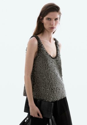 STRAPPY BEADED  - Top - grey