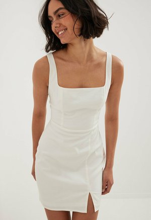 SQUARE NECK  MINI  - Cocktailjurk - white