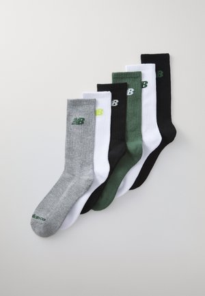 PERFORMANCE CREW SOCKS UNISEX 6 PACK - Calcetines de deporte - white/green/grey/black