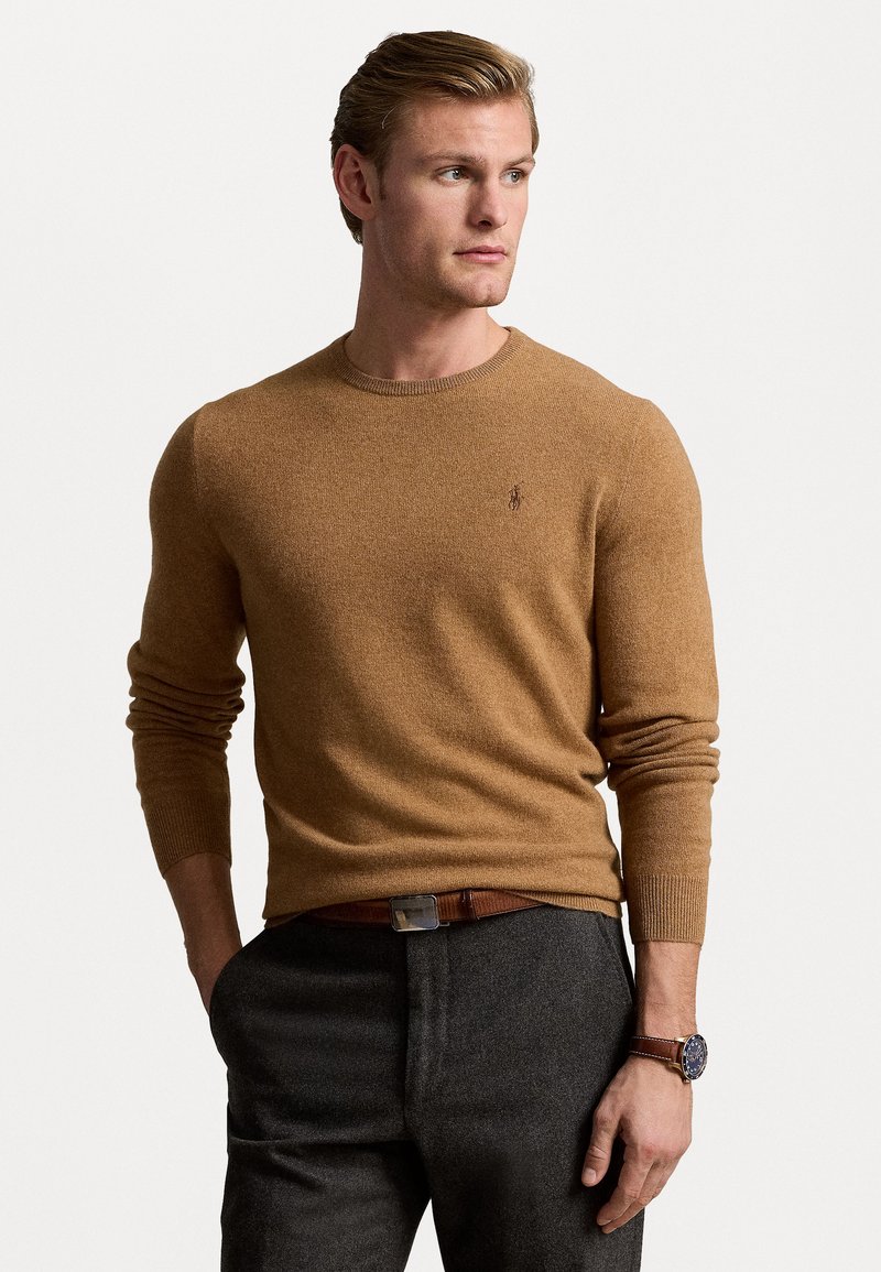 Polo Ralph Lauren WOOL CREWNECK SWEATER - Πουλόβερ - latte brown heather
