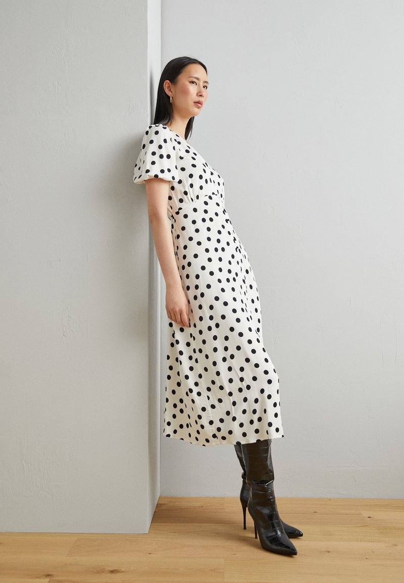 Marks & Spencer BUTTON TEA DRESS - Blousejurk - ivory mix/zwart ...