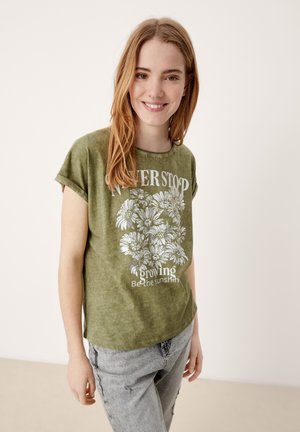 MET PRINT OP DE VOORKANT - Print T-shirt - green