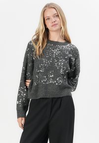 ONLY ONLALTA SEQUIN O NECK - Maglione - dark grey