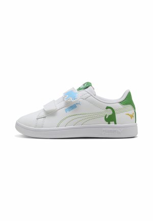 Puma SMASH DINO SNEAKERS - Baskets basses - white/green fruit/vibrant blue