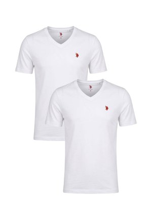U.S. Polo Assn., USRIIDER. 2 PACK - Basic T-shirt - weiss