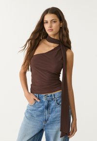 ASYMMETRIC - Bluse - dark brown