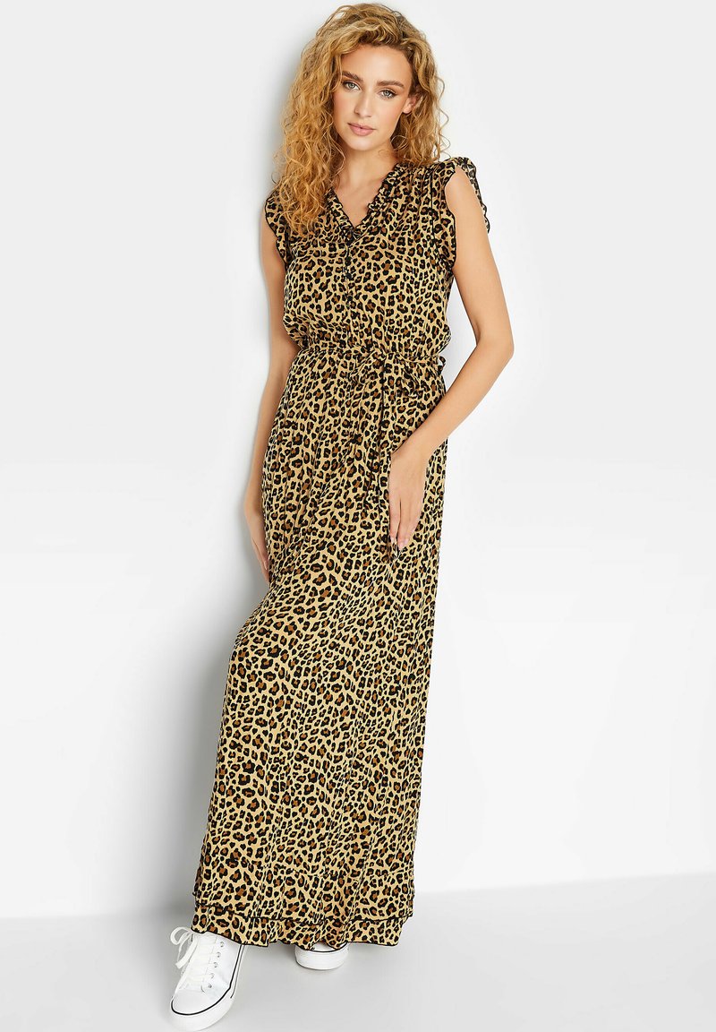 Long Tall Sally ANIMAL PRINT FRILL SLEEVE Robe longue brown/marron