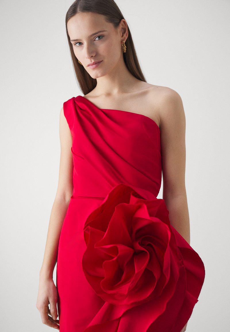 Marchesa ONE SHOULDER ANKLE LENGTH COLUMN GOWN - Occasion wear - red