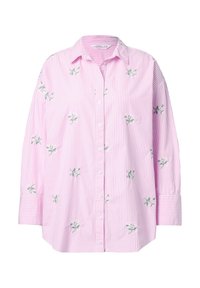 STREIFEN FLOWER-STICKEREI - Hemdbluse - pink